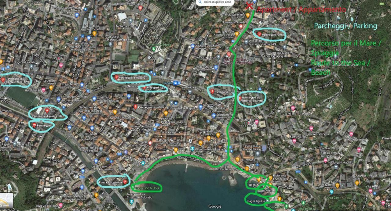 Casaviva - Casa Vacanze Betti A Rapallo Con Terrazza Bagian luar foto